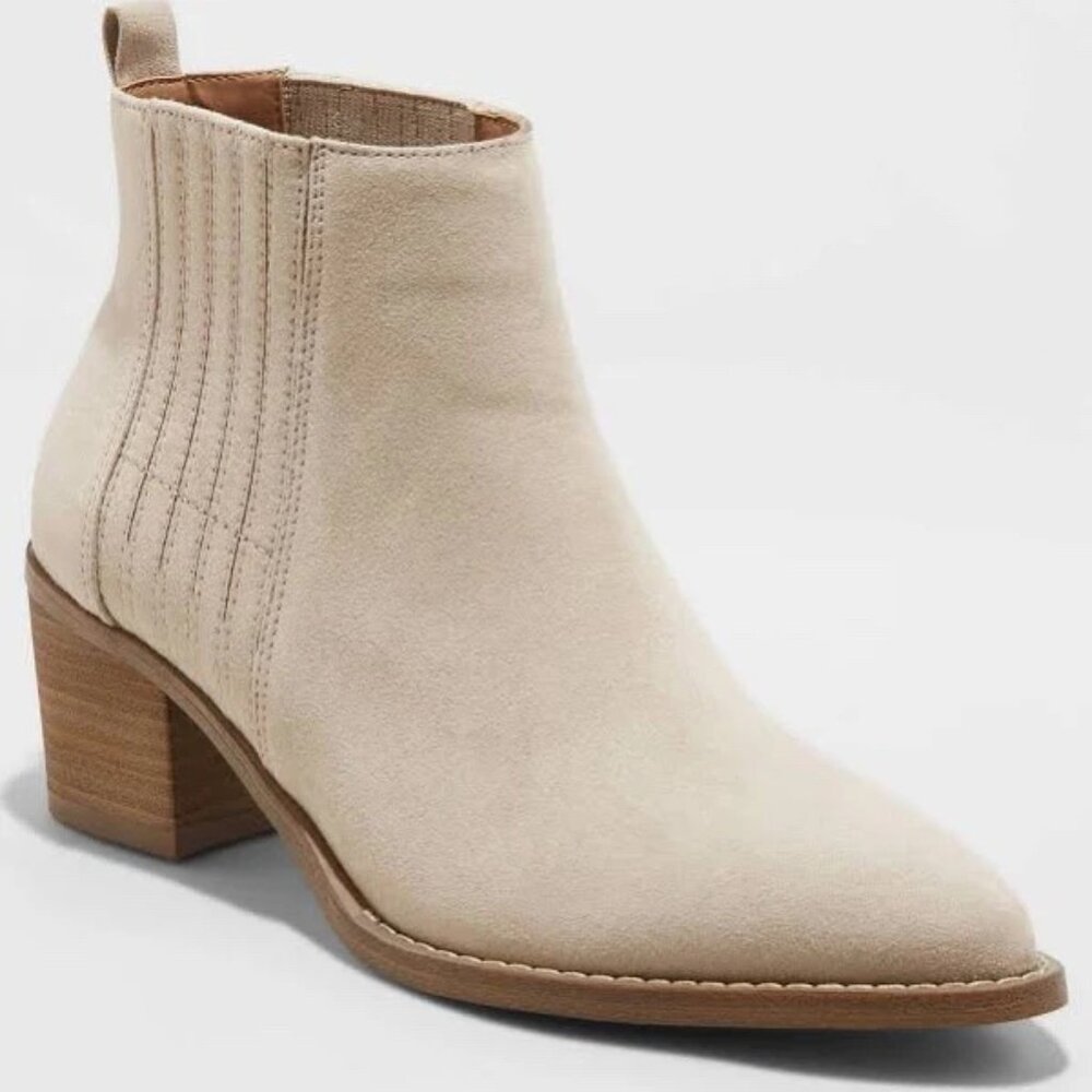 Target Universal Thread Women's Briar Block Heeled Ankle Bootie – Tan
